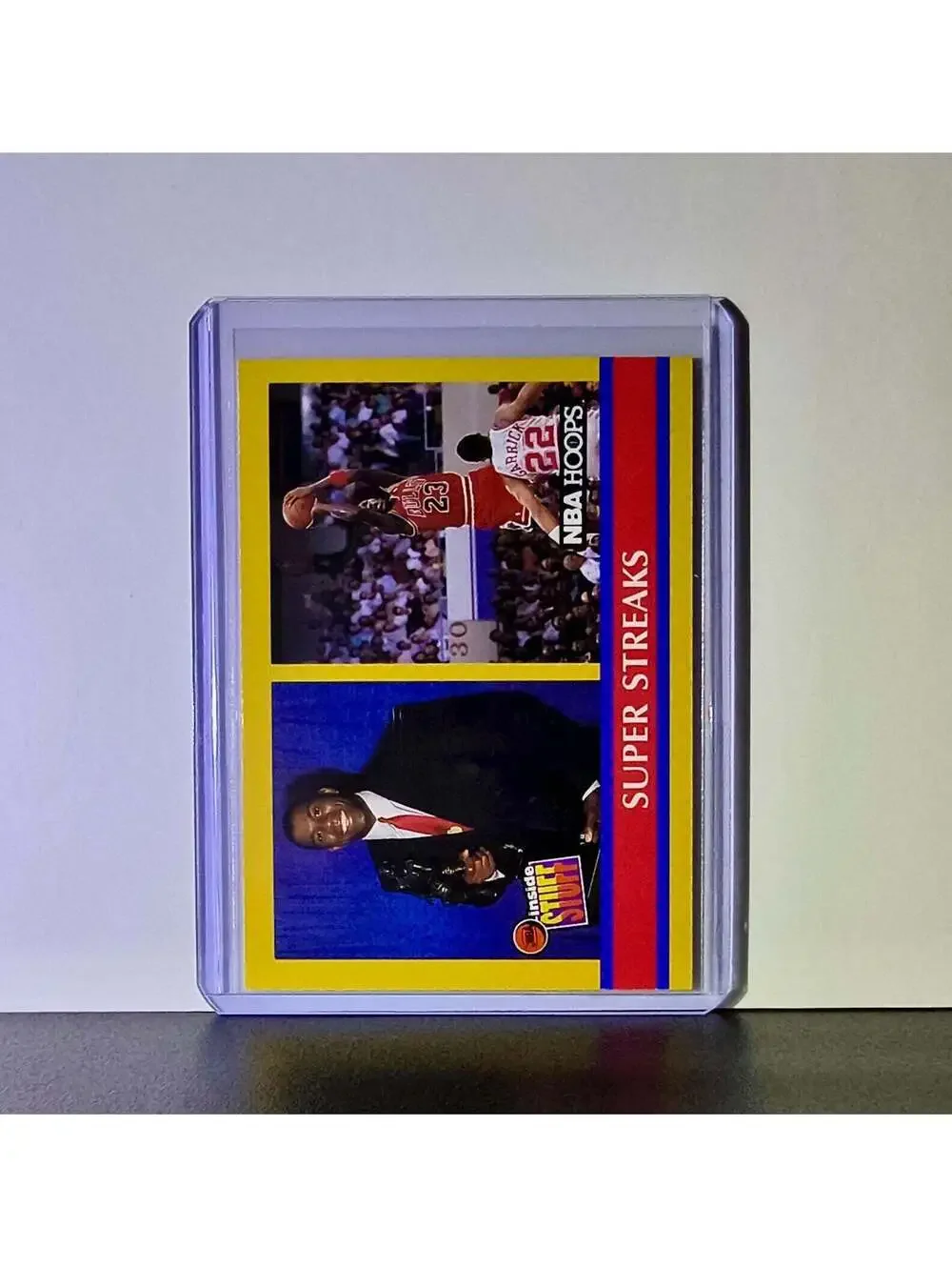 Michael Jordan Magic Johnson 1990-91 NBA Hoops Super Streaks #385 Card Bulls